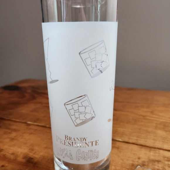 Set Of 2 Brandy Presidente Mezcia Contigo Frosted Bar Glasses - Picture 3 of 10